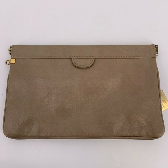 Vintage Zenith Tan Leather Clutch Bag - Picture 1 of 8